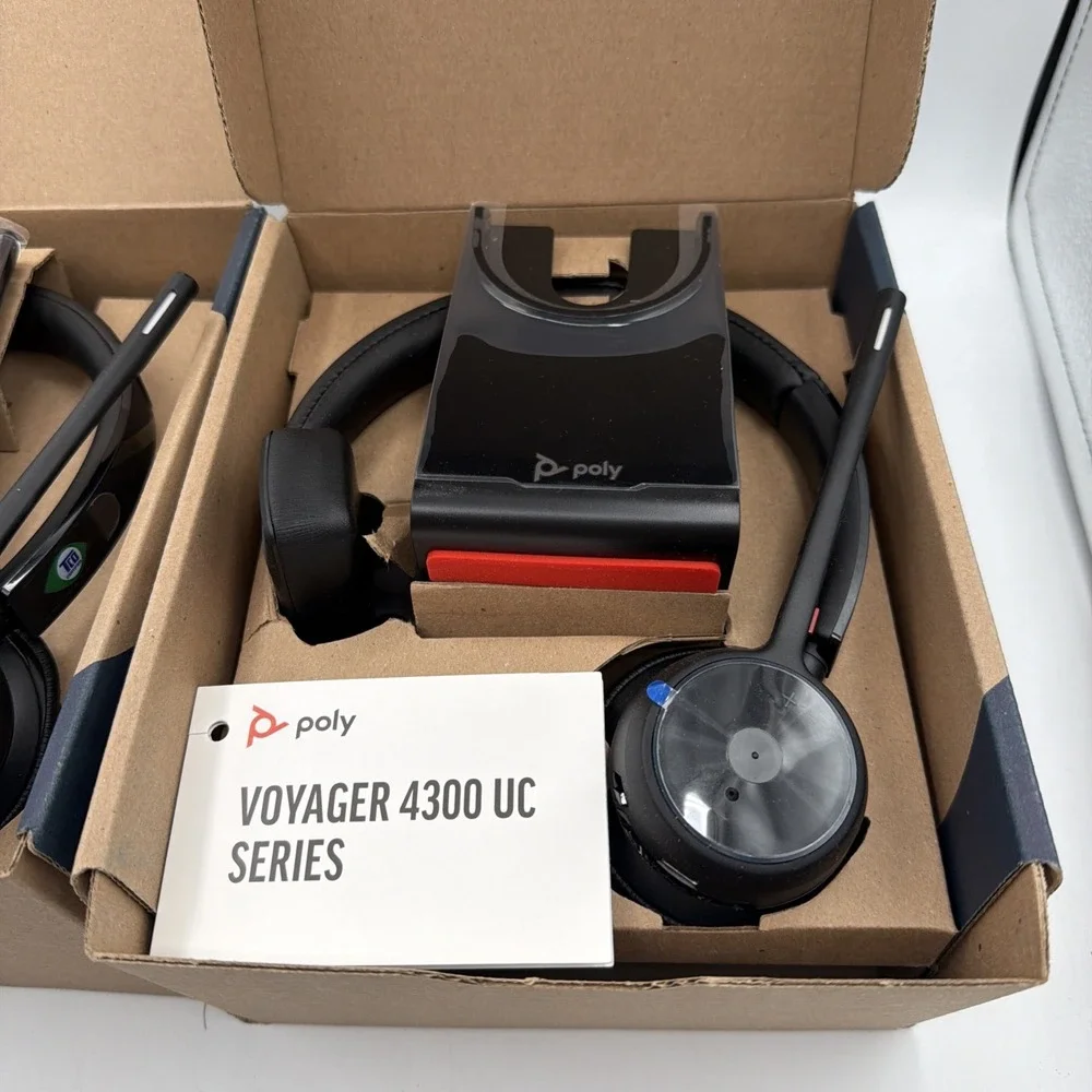 Lot of 2 Poly Voyager 4310 UC Wireless Bluetooth Headsets Mono NEW Plantronics